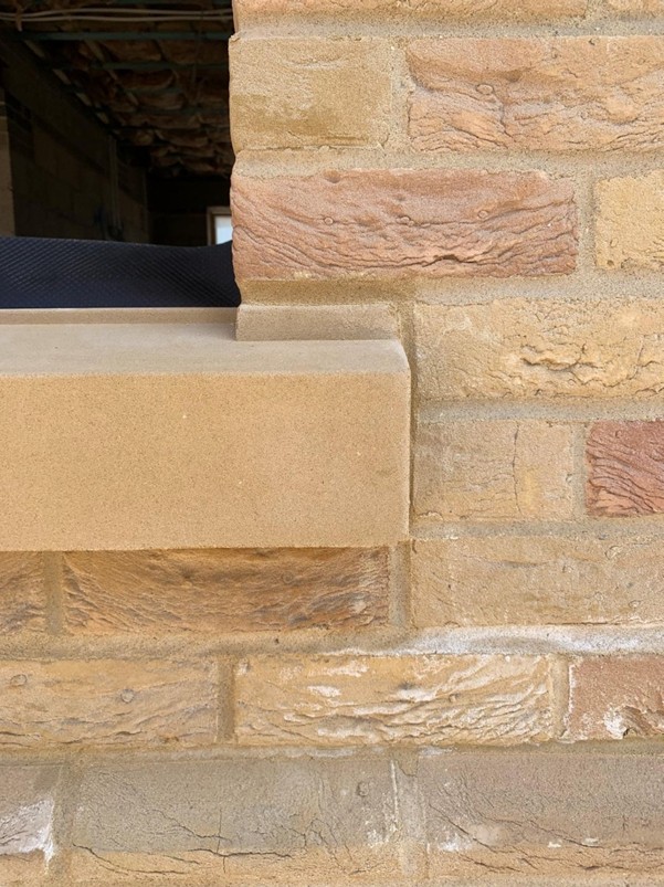 Close-up of masonry and stone detail