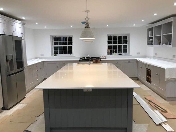 Open-plan kitchen installation at Suzy’s View